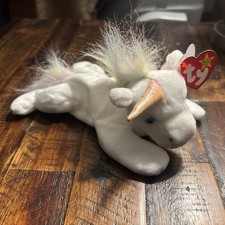 (IRIDESCENT MANE) “MYSTIC” Beanie Baby Unicorn Retired Rare Ty 93-94 Tag Errors