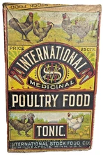 Antique International Medicinal Poultry Food Tonic Box 1906 Minneapolis MN Farm