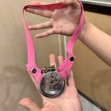 Lockable Flat Chastity Cage Small Cage with/without Anti-off Ring Silicone Tube