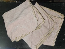 Pale Pink Textured Throw Pillow Covers with Stitching Detail