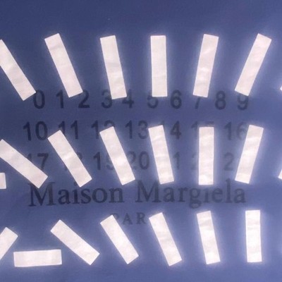 2018 Maison Margiela ネイビーシャツ 38 Maison Margiela Men's Navy Blue with Reflective White Design