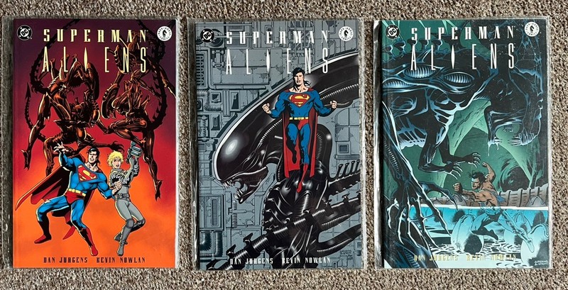 DC Superman Aliens, Complete #1-3 (1995) Dark Horse Comics, Bagged, Like New!