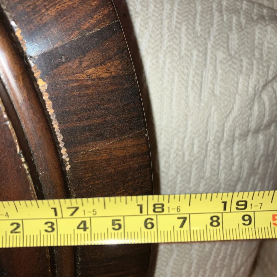 Maitland Smith 大号壁挂口袋时钟绿色大理石镶嵌木质青铜 18 英寸宽 — 第 4/4 张图片