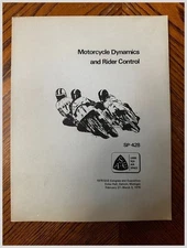 SAE SP-428 Motorcycle Dynamics & Rider Control 1978 Detroit Engineering Tech