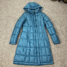 The North Face Long Down Puffer Coat Womens XS Blue Hooded 550 Fill RDS Parka