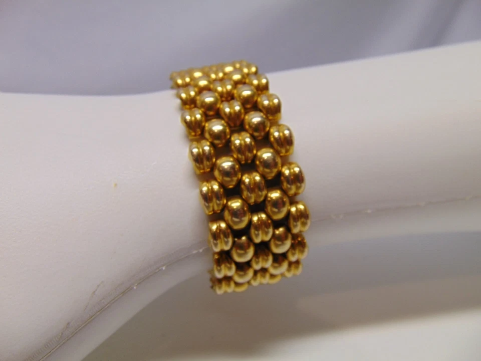 Pulsera Geneve Panther Link 5 filas placa ORL 20 micras G Suiza con estuche Foto 4 de 4