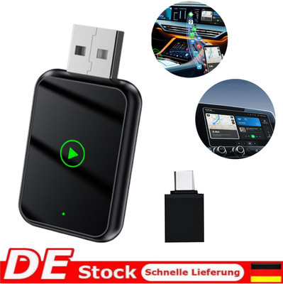 2-in-1 Wireless CarPlay Android Auto Adapter USB for Android Plug & Play