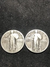 1929 P, S Standing Liberty Quarter(YOU GRADE) Pair Of 90% Silver Coins