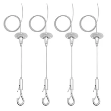 Ceiling Sign Hanger Wire Kit 6FT Adjustable Cable Hook Wall Mount 4 PCS