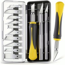 16-Piece Exacto Knife Set: 3 Hobby Knives 13 Industrial-Grade SK5 Steel Blades