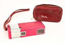 Minolta 16 Red 16mm Film Subminiature Camera w Rokkor 22mm f2.8 Lens Case V26