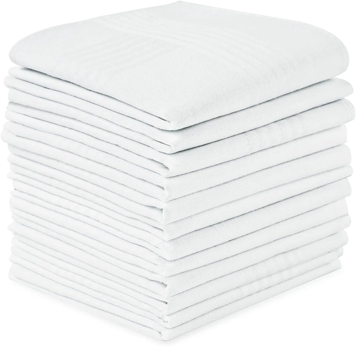 12 Fazzoletti Da Taschino Uomo In Puro Cotone 40x40 Cm, Qualità Eccellente, Morbidi E Assorbenti