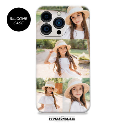 Personalisierte Handy Hülle Fotocollage Silikon Cover für iPhone 12 13 14 15 16