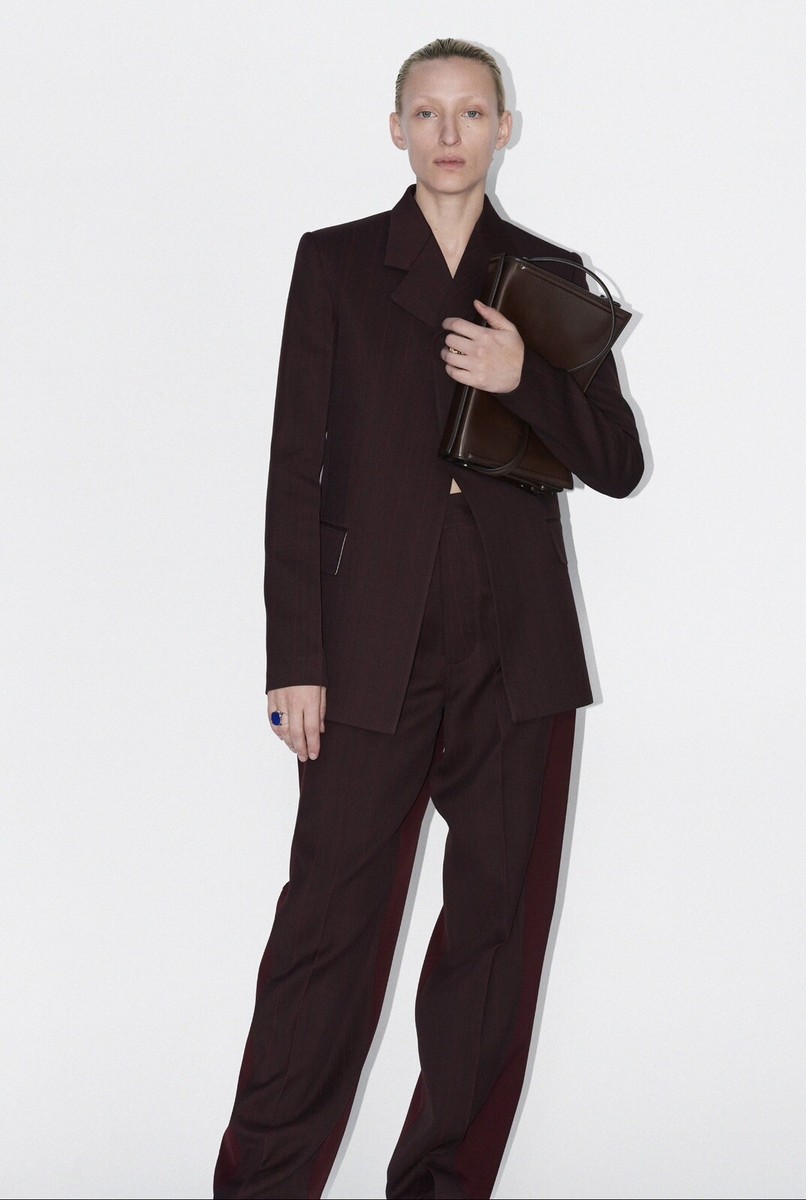 Céline Tailored Suit Blazer Jacket Trouser Pants Burgundy