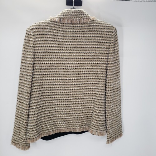 Ming Wang Medium Blazer Tank Set Womens 2 Piece Tapestry Tan Black Textured - Picture 4 of 14
