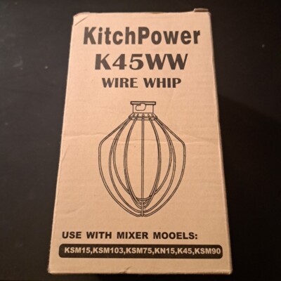 Kitchpower K45WW Wire Whip for Stand Mixer 4.5 -5 Qt. Flex Edge Beater Model