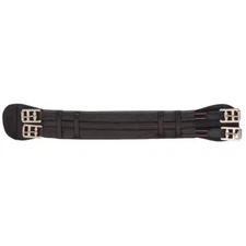 EquiRoyal Black Soft leather DRESSAGE GIRTH For long billet saddle 24" 26" 28"
