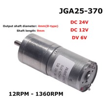 JGA25-370 DC24V 12V 6V Speed Reduction Gear Motor with Gearbox for Robots & Cars