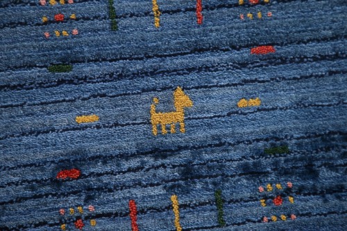 Blue Silk Gabbeh Oriental Hand-made Little Animal Design Room Size Area Rug 9x11 - 第 11/21 張圖片