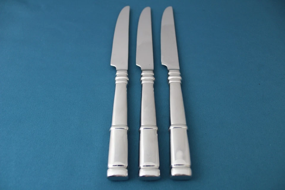 3 cuchillos de cena Ralph Lauren Montgomery acero inoxidable 1999 Corea 9 5/8" Foto 4 de 4