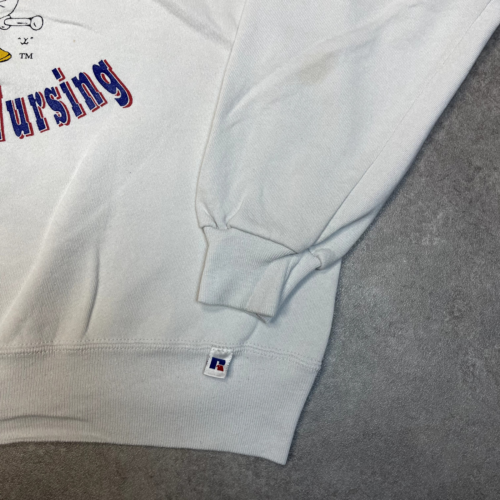 Russell Athletic Sweatshirt Mens Large University Of Kansas Jumper, White image 5