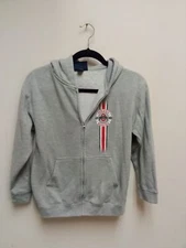 J. America Unisex Kids Gray Long Sleeve Ohio State Full Zip Hoodie Size Medium