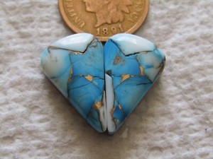 2 Blue Dahlia Cabs 20 carats Matching set Cabochons