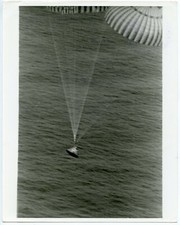 APOLLO 15 Spacecraft descending after splashdown, 1971, NASA, n47