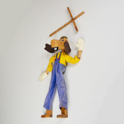 Marionette - Elch - alte Puppe - Gliederpuppe - Holz - Vintage Moose Puppet