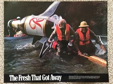 Vintage Rare Rainier Beer Poster, The Fresh That Got Away, Wild Rainier