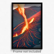 Pixel Art Poster - Unnatural Lava Fields (8 Bit Psychedelic Video Game Print)