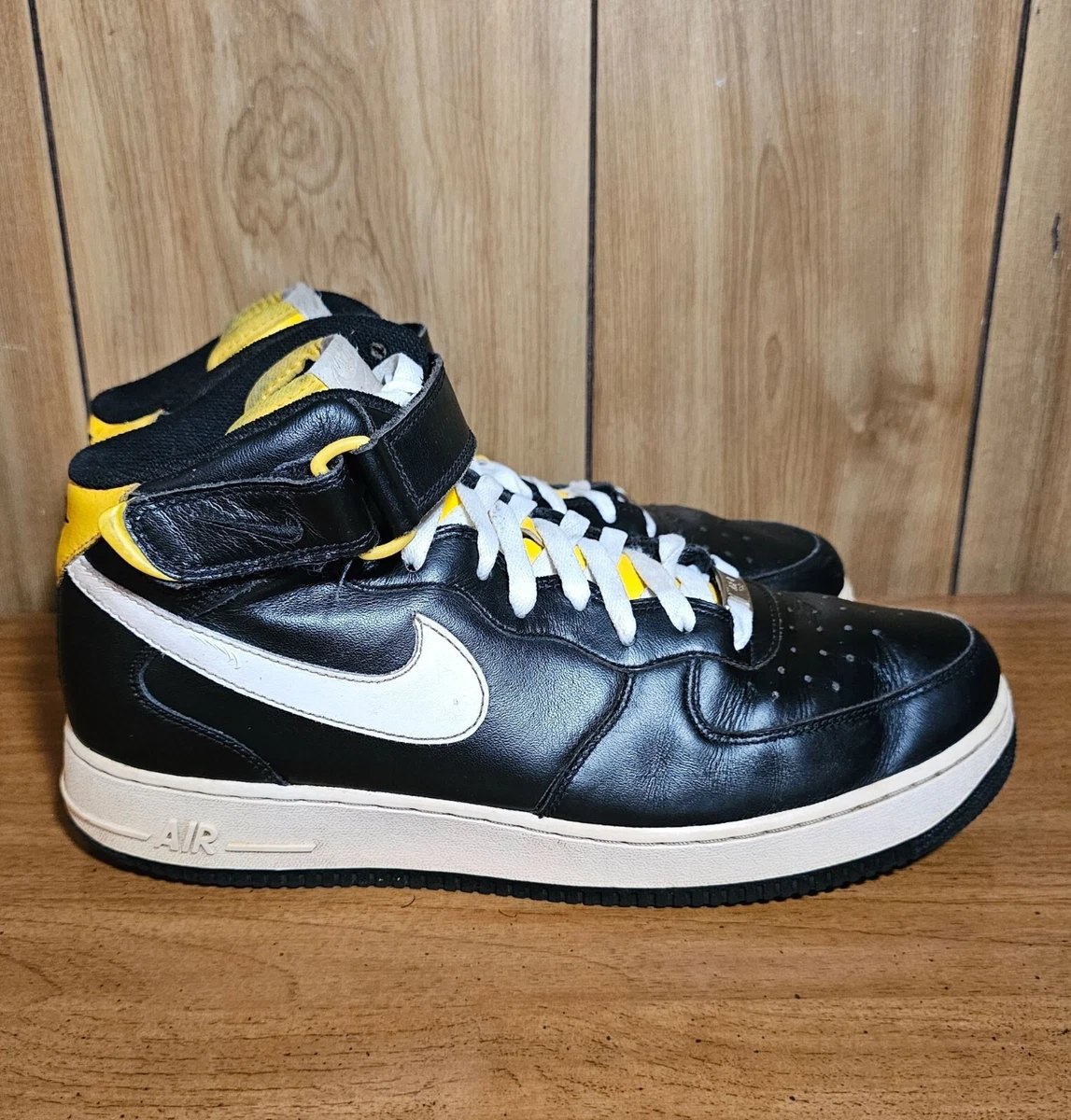 White air forces with yellow clearance check