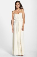 $300 PAPER CROWN by Lauren Conrad 'Natalie' Crepe Gown BRIDESMAID CREAM (XXS)