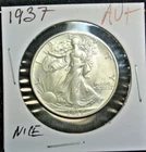 1937   WALKING LIBERTY HALF AU+-ABOUT UNCIRCULATED PLUS