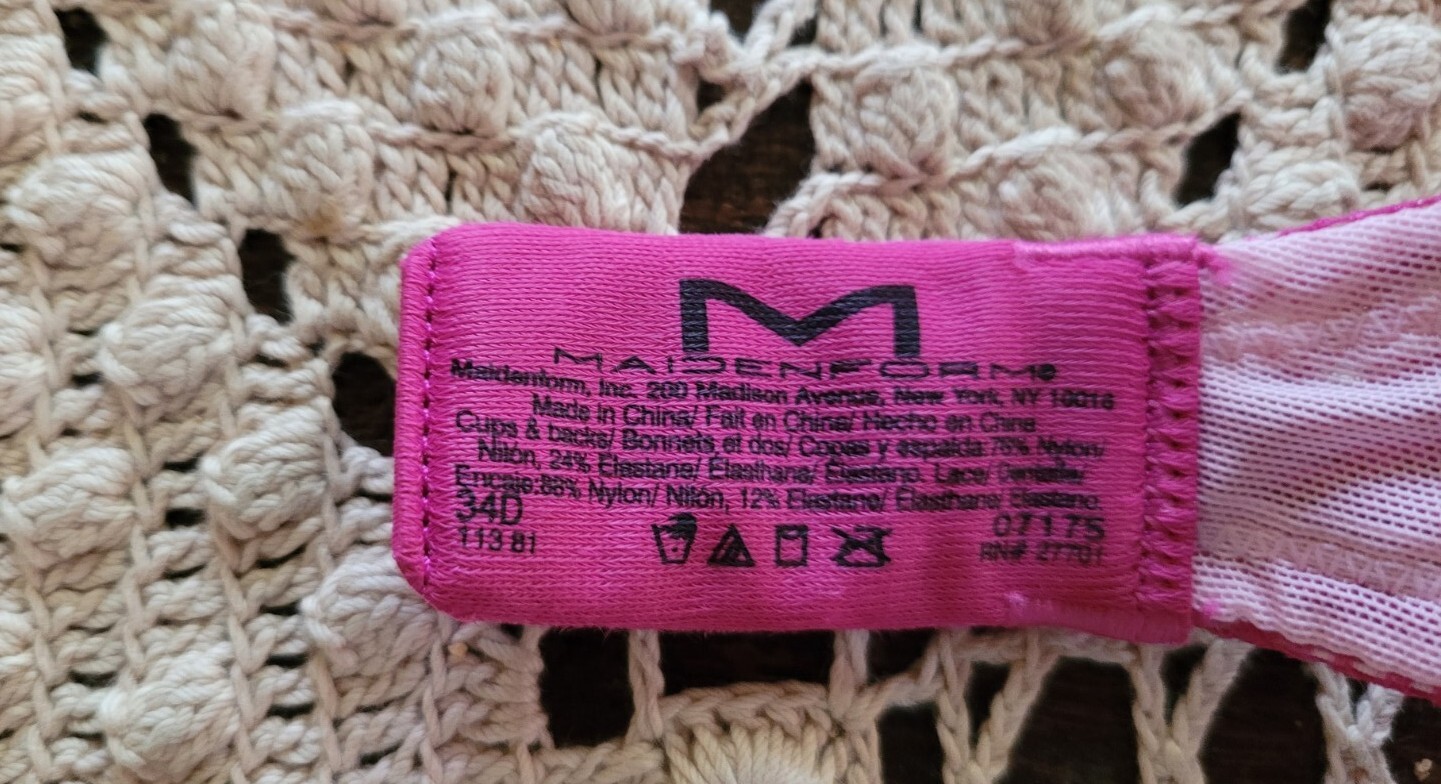 NWT Maidenform 34D UW T-Shirt Red 7175  Pretty Lace RARE image 7