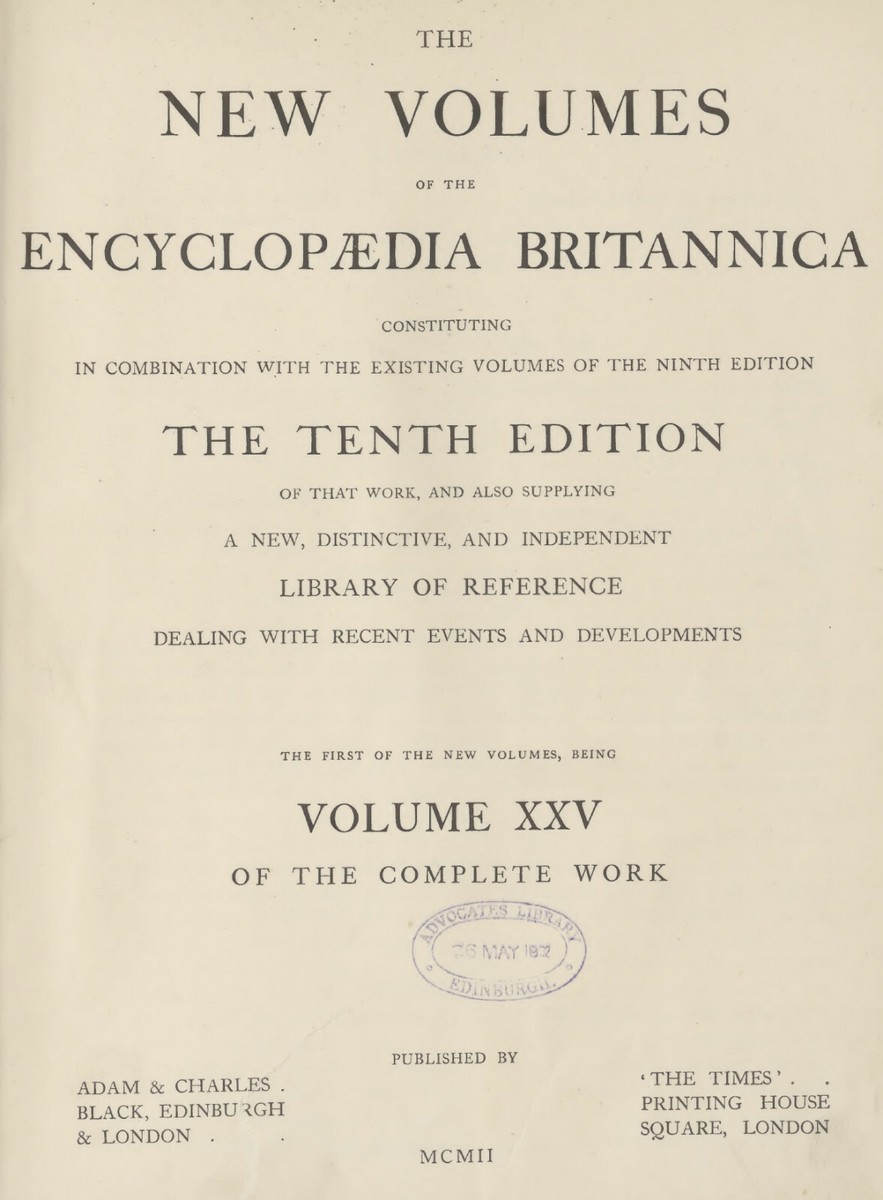 1902-1903 Encyclopedia Britannica Complete 11 Volume 10th