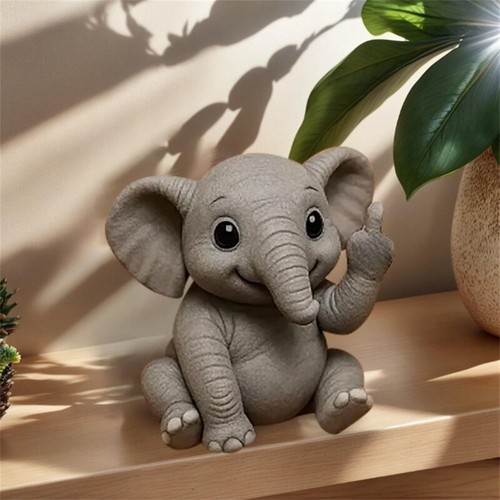 3D Lifelike Mini Middle Finger Animal Statue Resin Figurines Ornament Home Decor - Picture 7 of 22