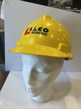 LILCO Service Lineman's Hard Hat Helmet Yellow With Liner Vintage Long Island NY