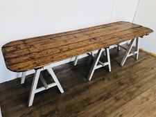 19th Century Pine Trestle Table