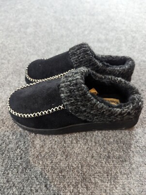 Dearfoams Cozy Comfort Womens Black Dearfoam Slippers Dearfoams