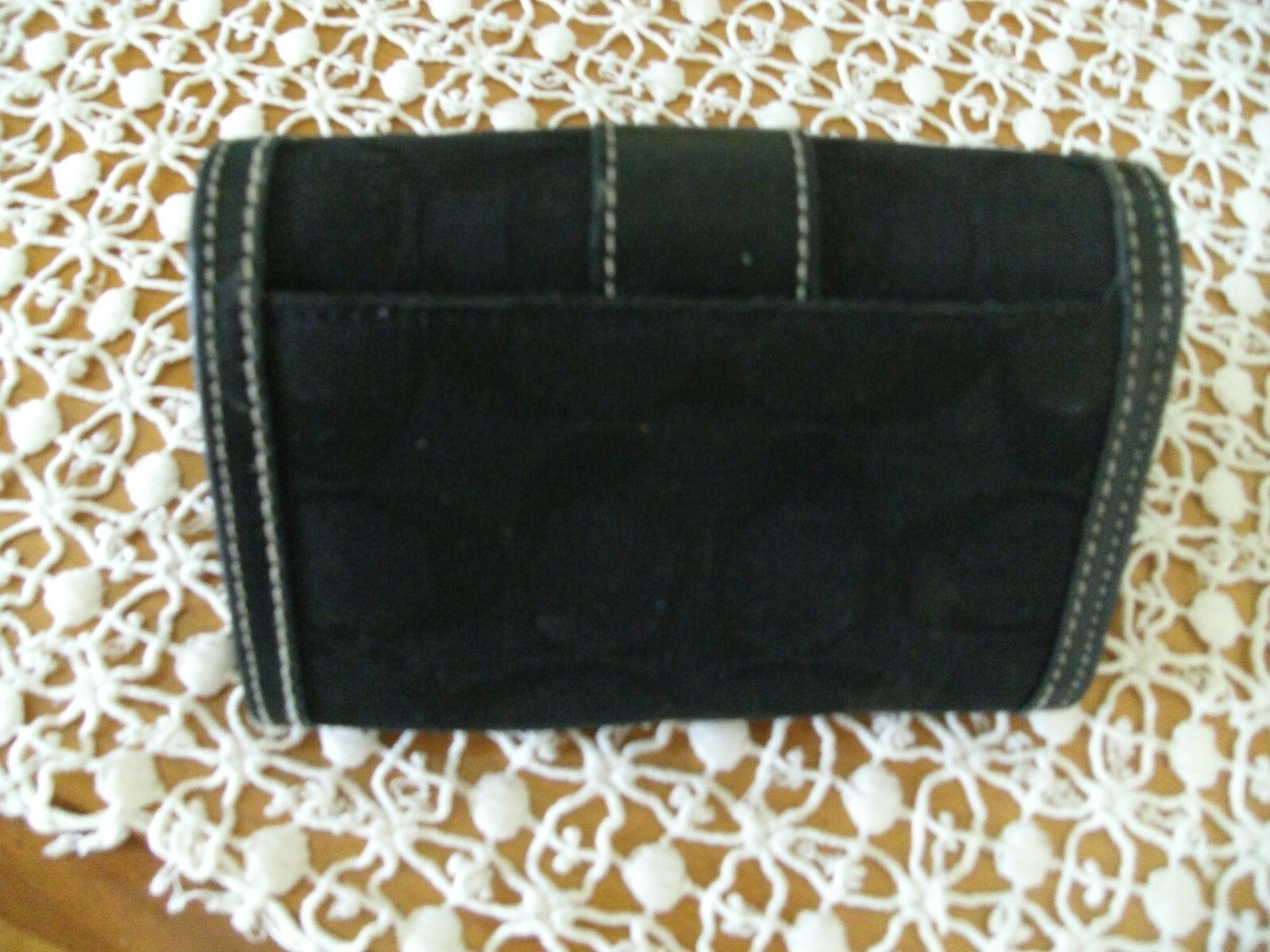 COACH Womens Bifold Snap WalletBlack Canvas C’sLeat… Gem