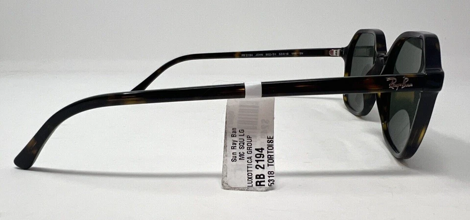Ray-Ban Rb2194 John Square Sunglasses MC SQU LG Tortoise RB 2194 - Image 3 of 4