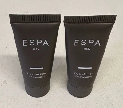 2 x ESPA Herren Dual Action Shavemud 7ml Reisegröße geeignet für alle Hauttypen