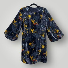 NEW French Connection Women's 0 Aventine Velvet Dress Balloon Sleeves $178 NWT