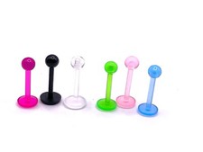 Hypo allergenic acrylic labret monroe helix ear  bar 6 OR 8 MM non metal