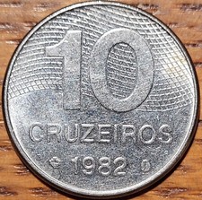 1982 Brazil 10 Cruzeiros  Coin   N328