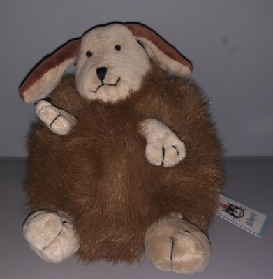 Jellycat ''I am Puff Ball Dog'' seltenes kleines flauschiges Hündchen Stofftier - 2000 Etikett - J87