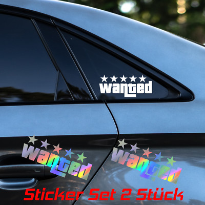 2x Auto Aufkleber wanted Gaming Fun Gamer Tuningsticker JDM Sterne