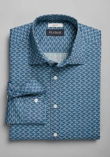 Jos. A. Bank Men's Slim Fit Button Front Shirt Size 4XLT NWT Blue Paint Strokes