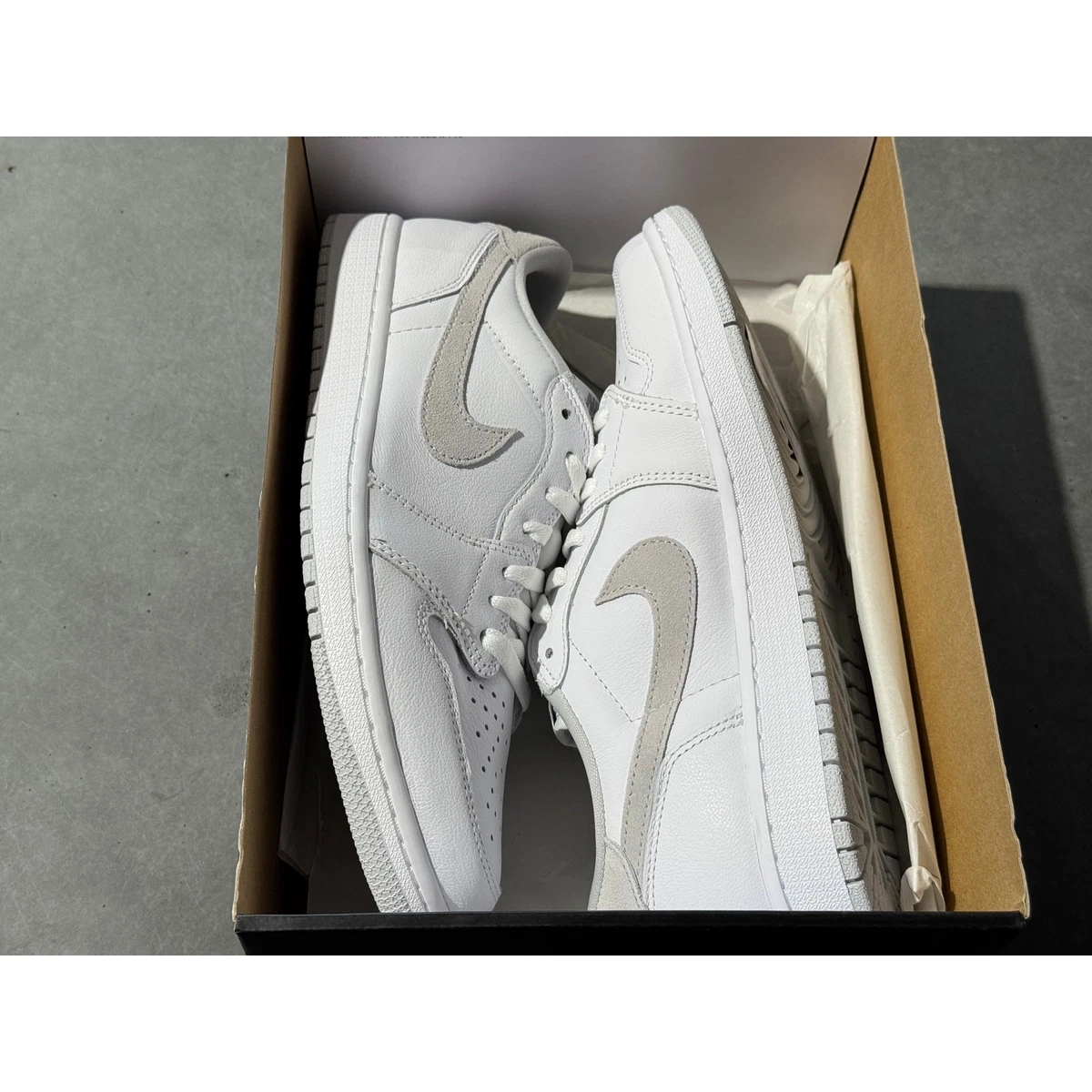 Jordan 1 Retro OG Low White Neutral Grey | eBay